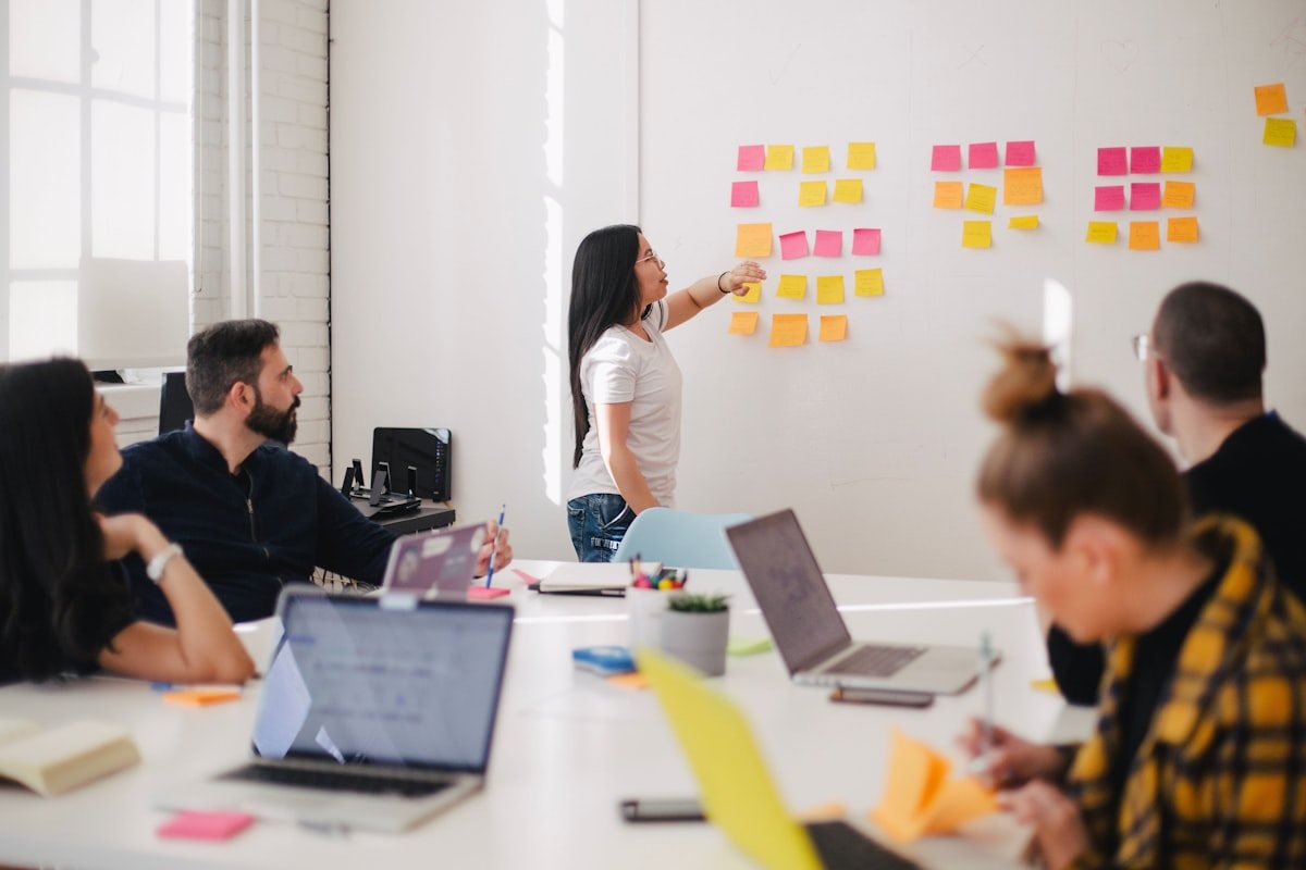 Team di una start-up al lavoro su un progetto